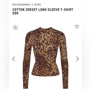 SKIMS x Dolce & Gabana leopard long sleeve top